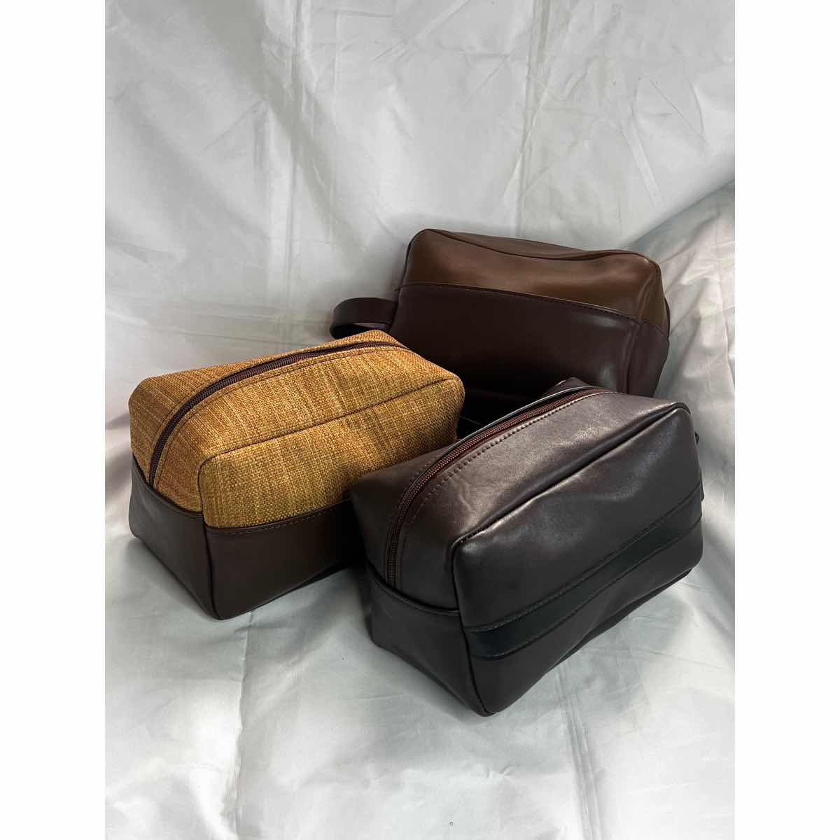 Trousse de toilette élégante en cuir, compacte et mixte, couleurs au choix
