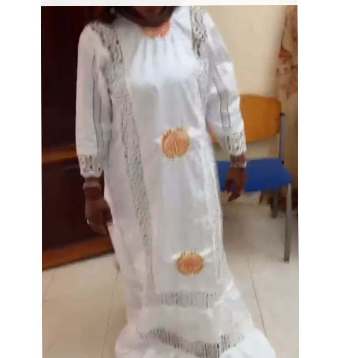 Robe femme broderie geztner élégante, longue, idéale cérémonie et mariage