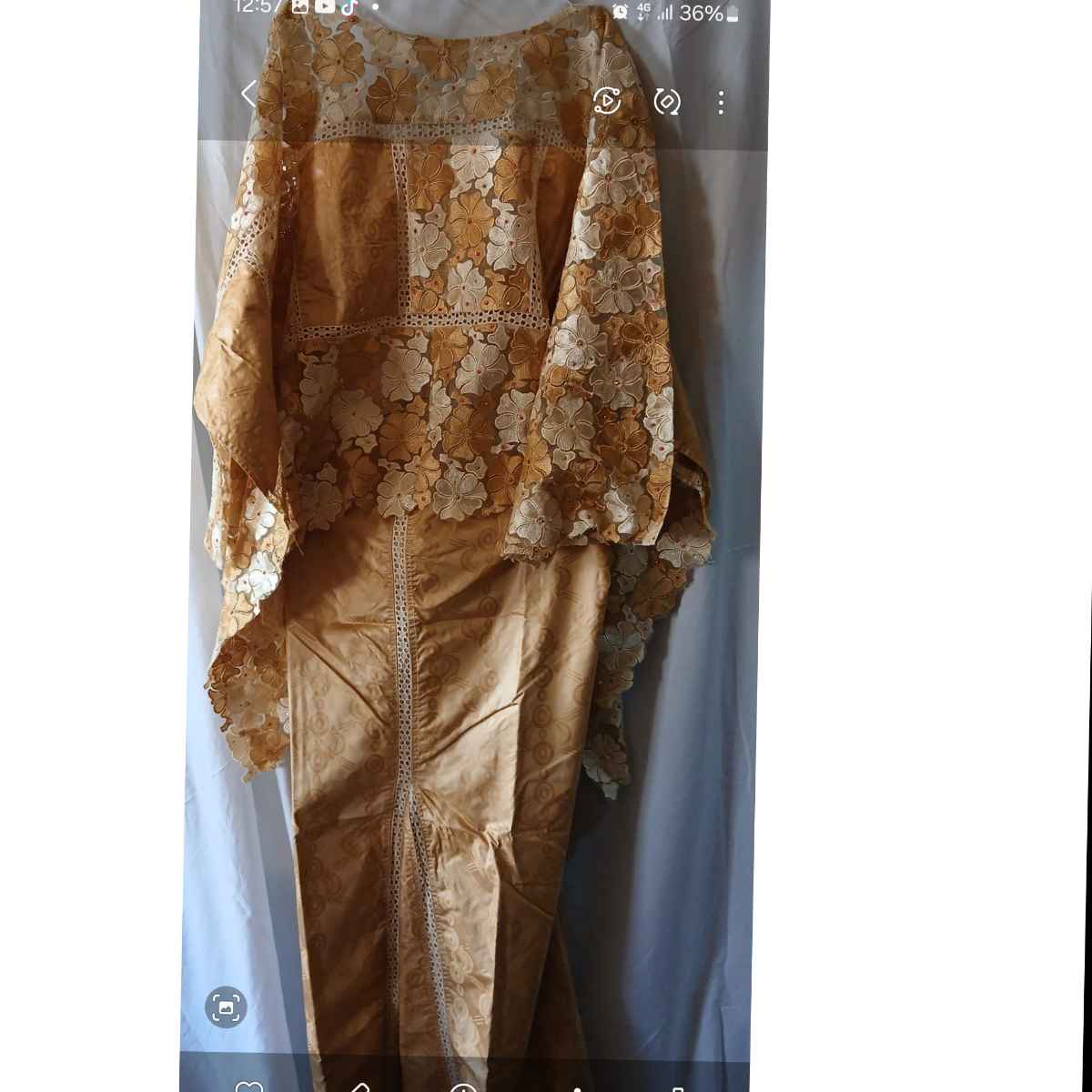 Ensemble geztner marron beige avec dentelle