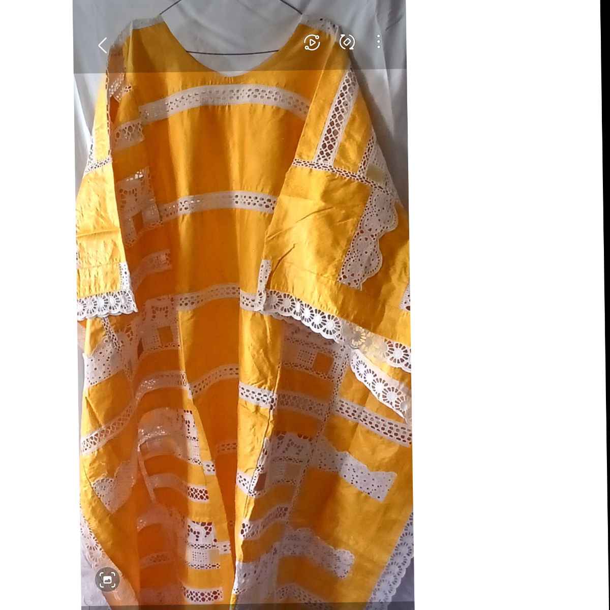 Boubou femme jaune brodé