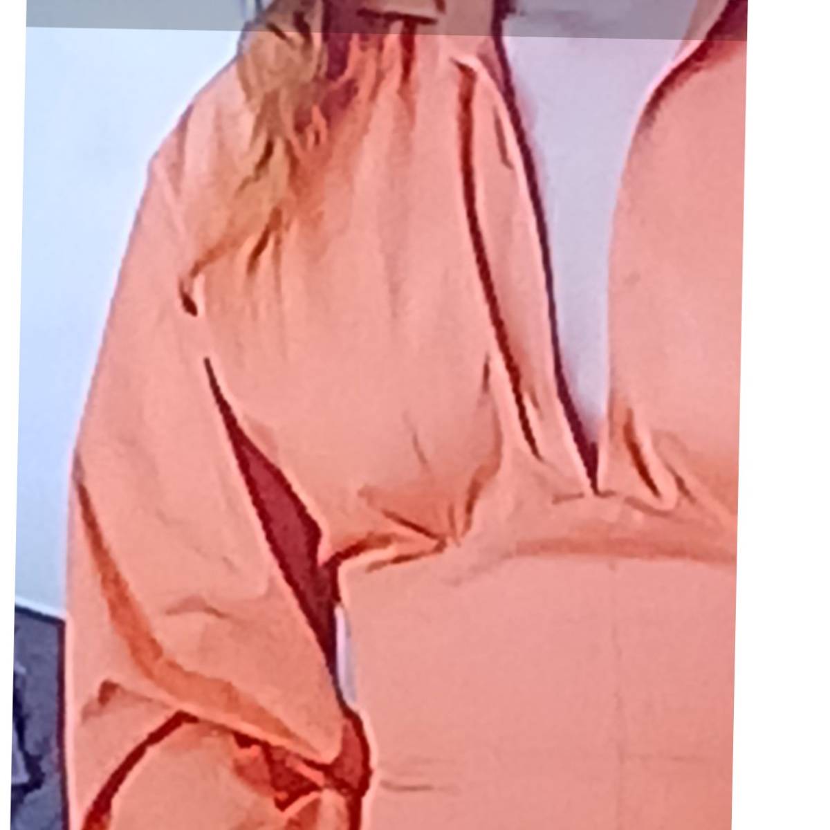 Blouse Femme Orange Corail à Manches Bouffantes