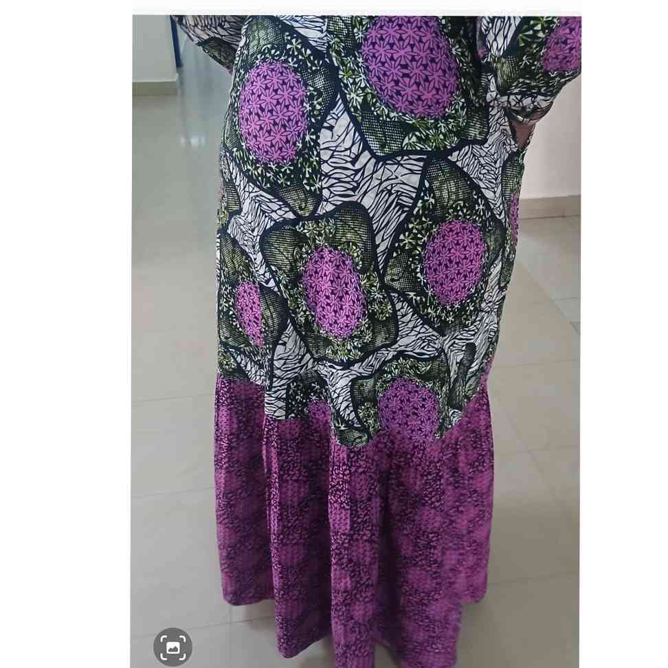 Robe chemisier wax longue femme, imprimé africain coloré, coton respirant