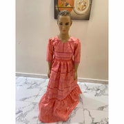 Robe enfant cérémonie longue élégante coton, fille 1 à 18 ans, couleurs variées