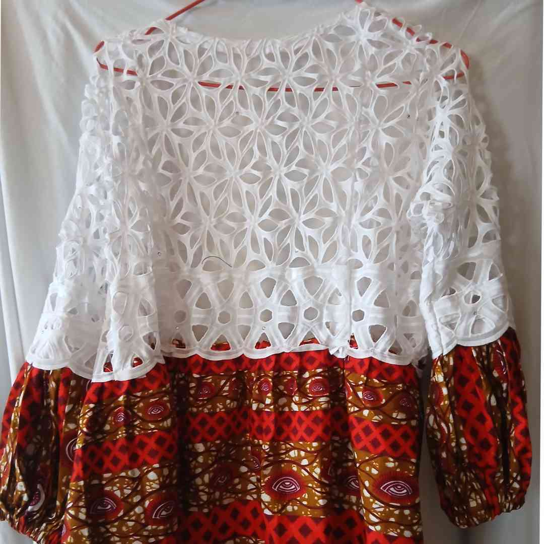 Robe femme en wax et brode