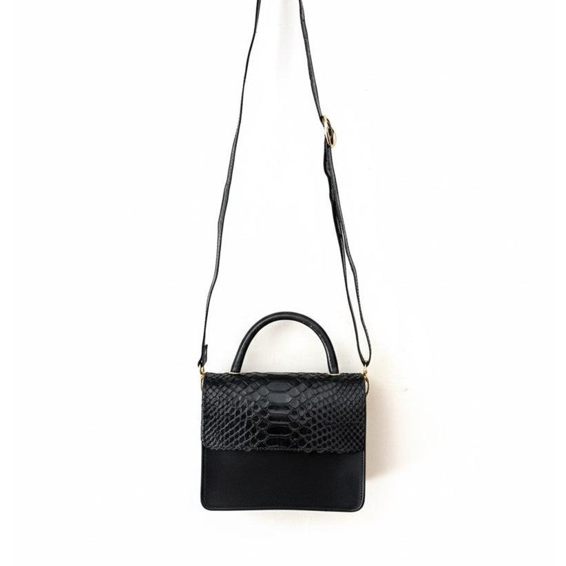 Sac à Main Femme Cuir Serpent Noir JC - Élégance Urbaine
