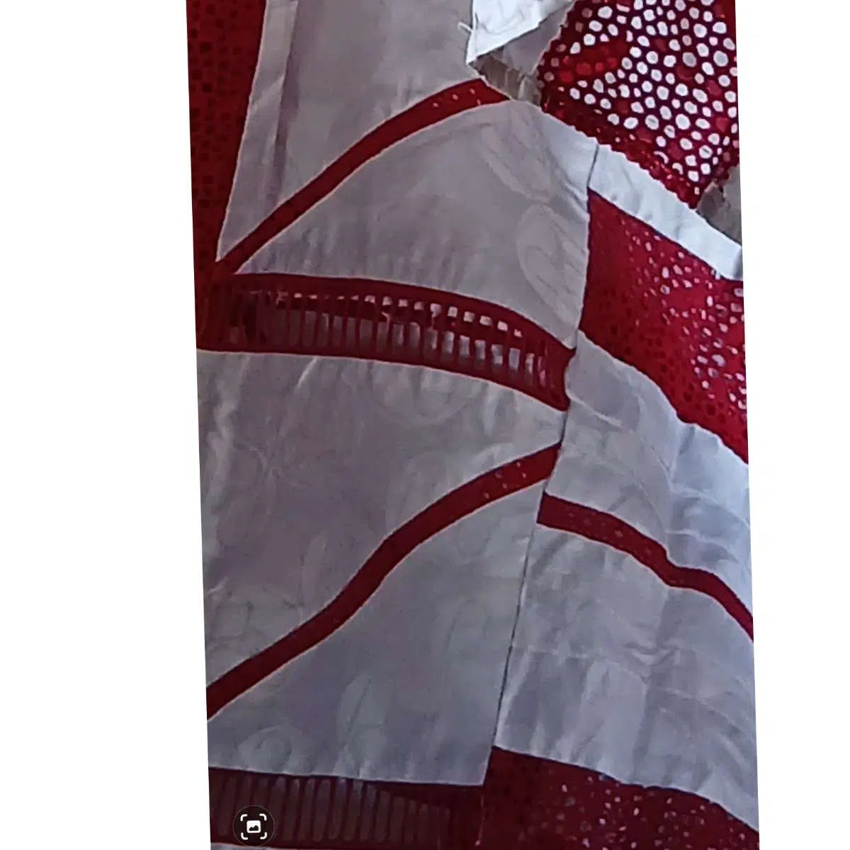 Boubou femme blanc rouge