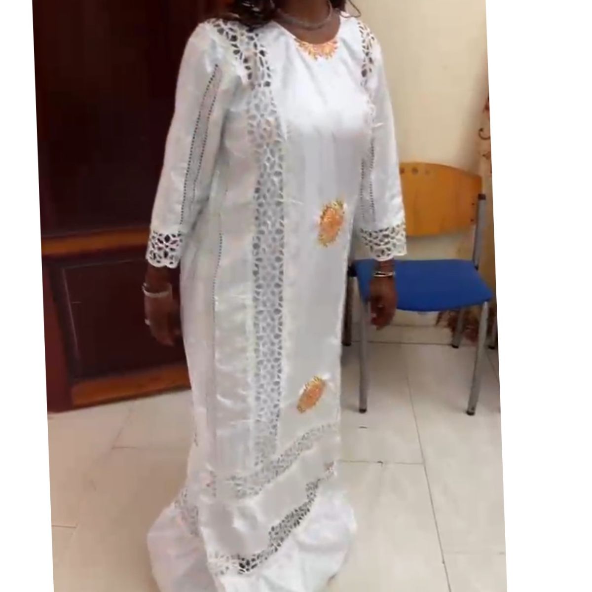 Robe femme broderie geztner élégante, longue, idéale cérémonie et mariage