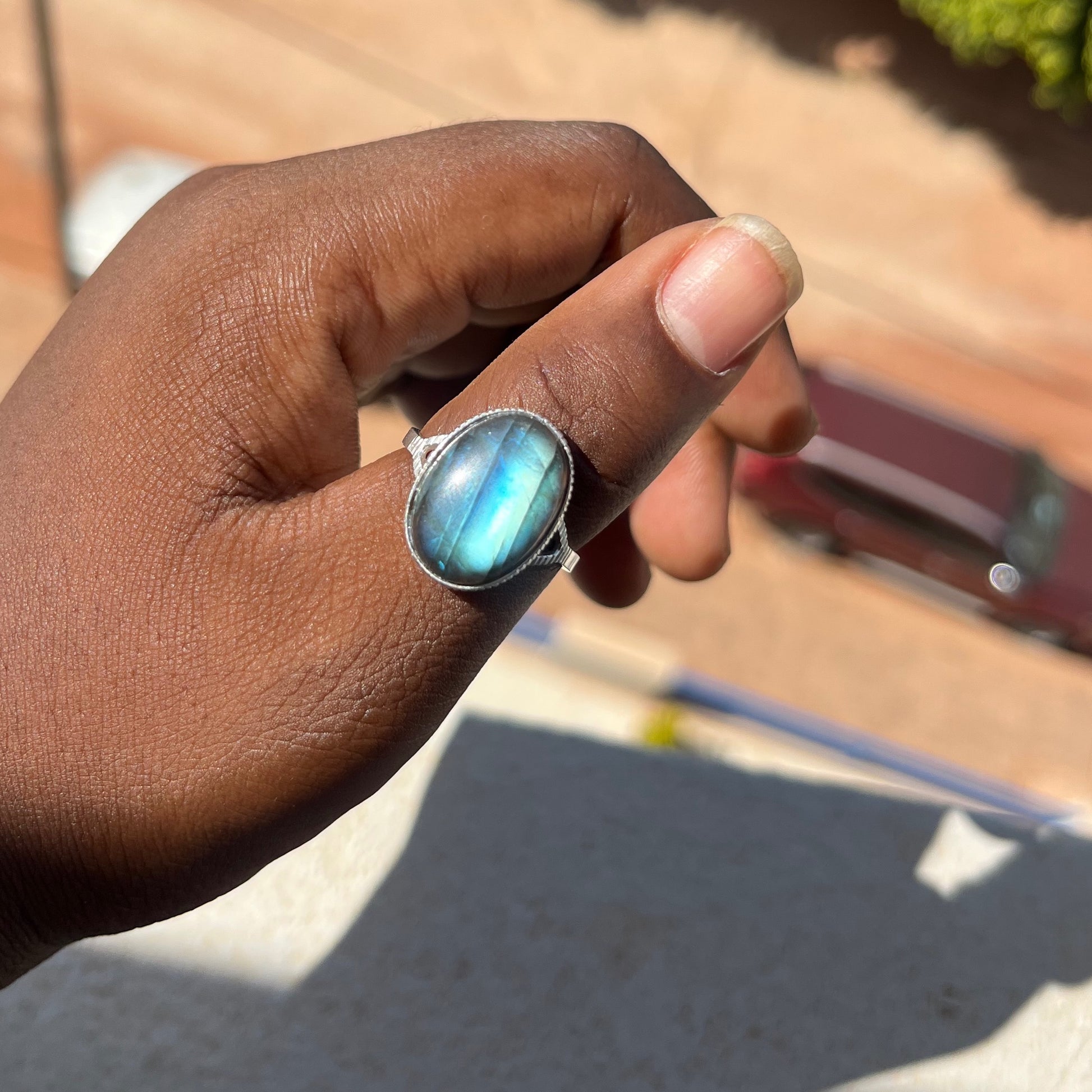 Bague labradorite argent 925 réglable