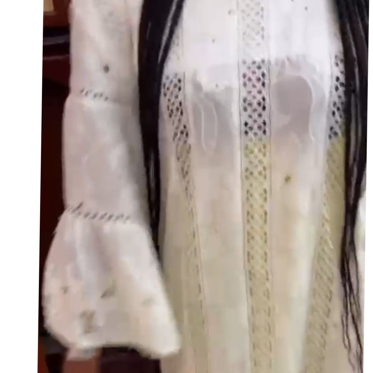 Robe brodée femme longue élégante coton blanc bohème chic été cérémonie