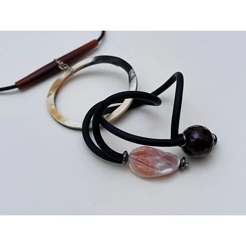 Collier agate artisanal et boucles d’oreilles – Bijoux bohème chic femme