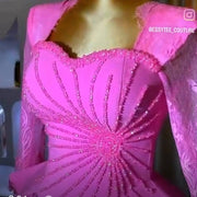 Ensemble bustier et jupe femme brocart élégant