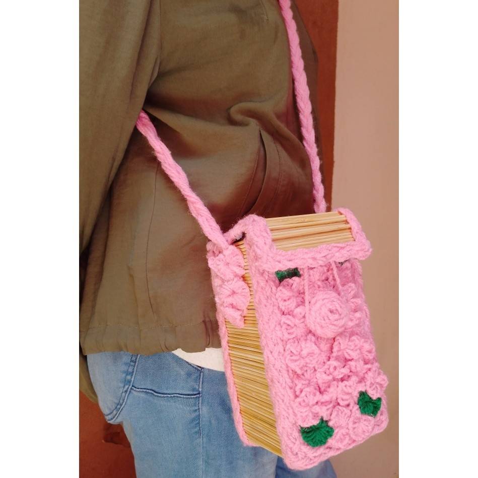 Sacoche floral rose