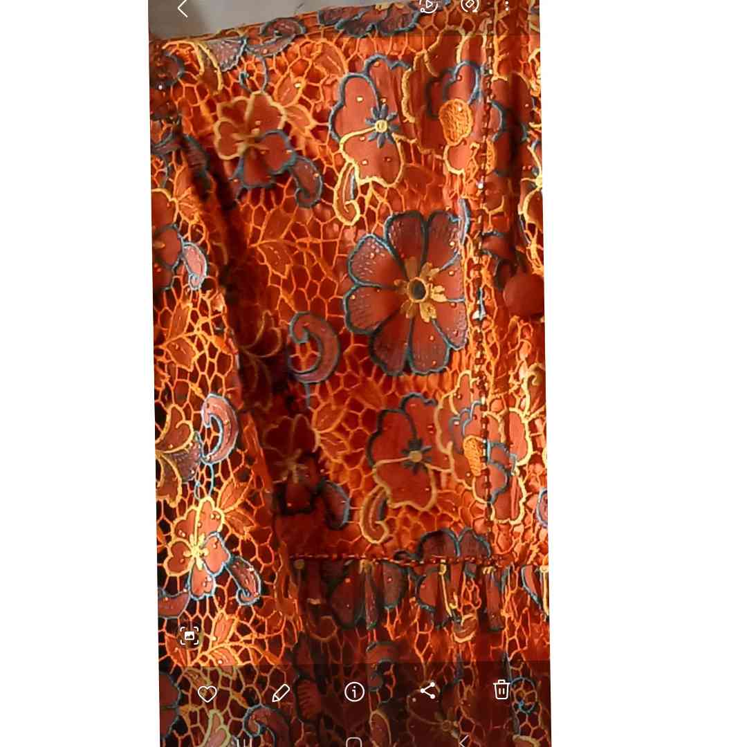 Robe guipure orange longue