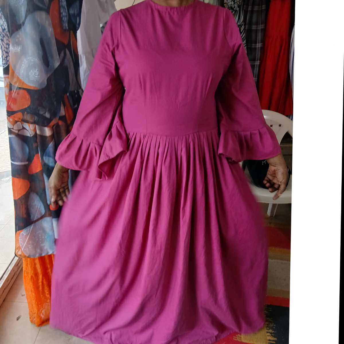 Robe femme coton ample et élégante, style bohème chic, été ou bureau