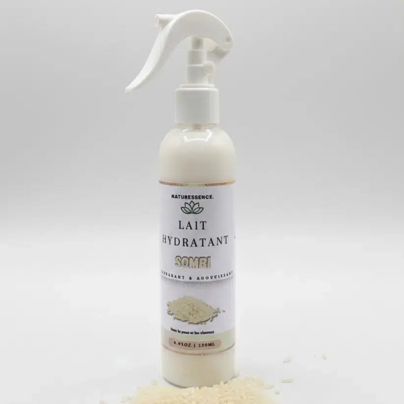 Lait hydratant cheveux et peau SOMBI spray au riz du Sénégal (250ml)