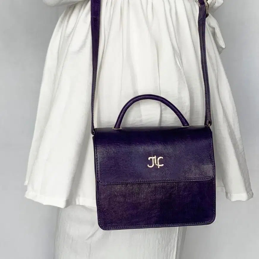 Sacoche Marigold en Cuir Véritable mauve