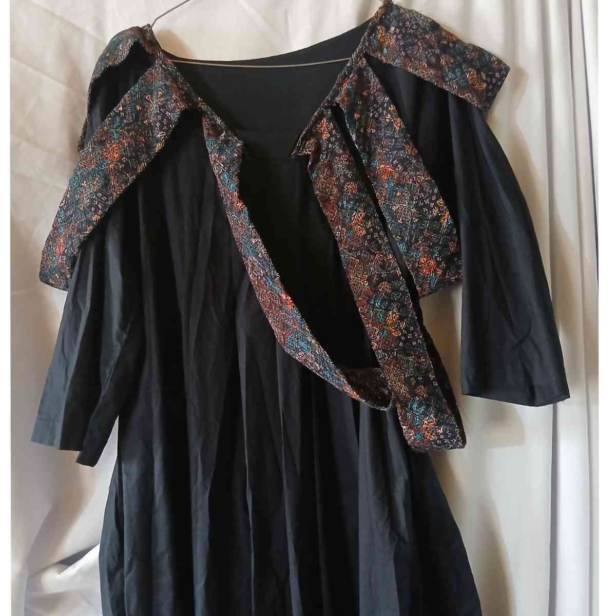 Robe lin femme élégante avec pagne tissé, colorée