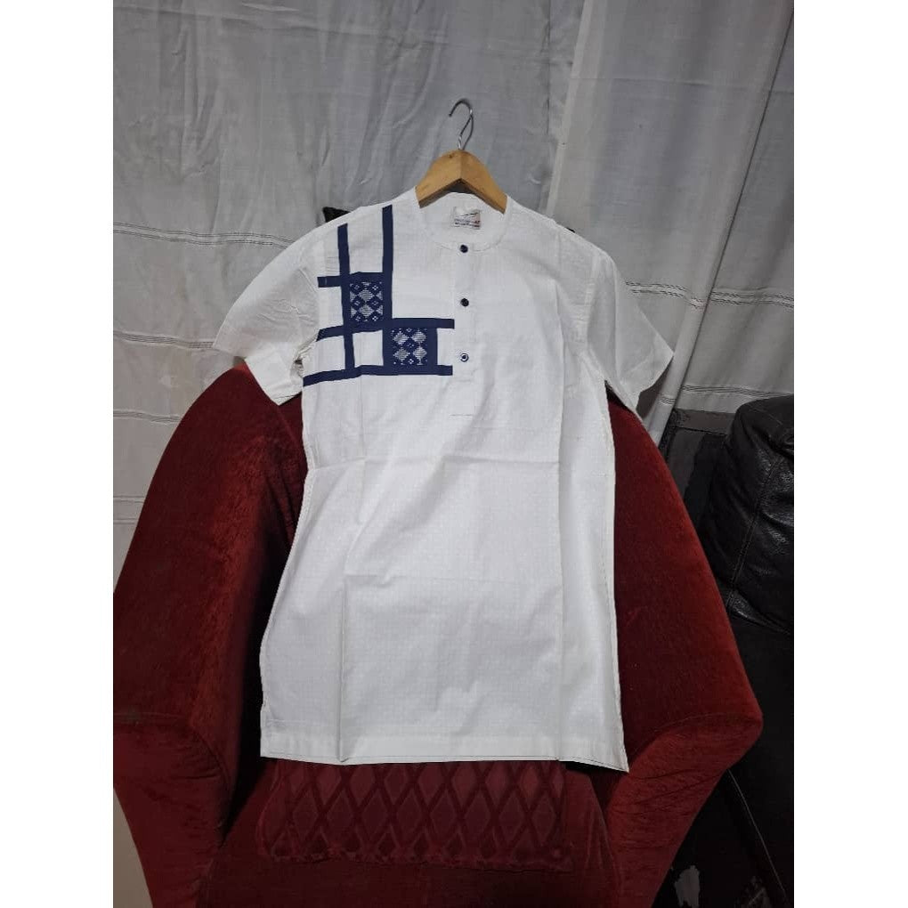 Chemise homme en coton beige avec (Taille L)