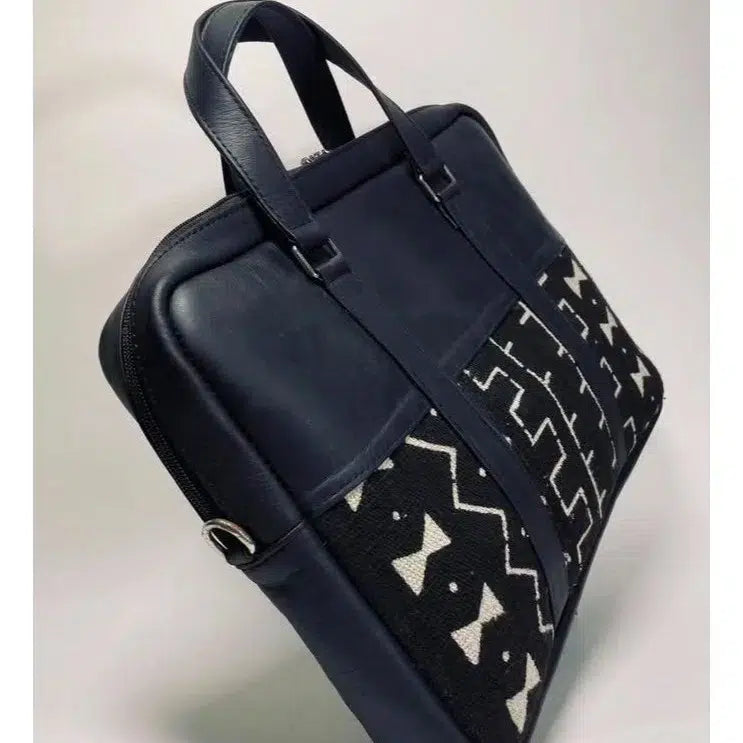 Sac de bureau et ordinateur en tissu africain Bogolan