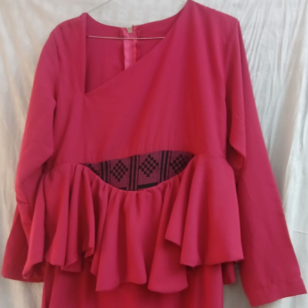 Robe femme en lycra avec pagne tisse a la taille