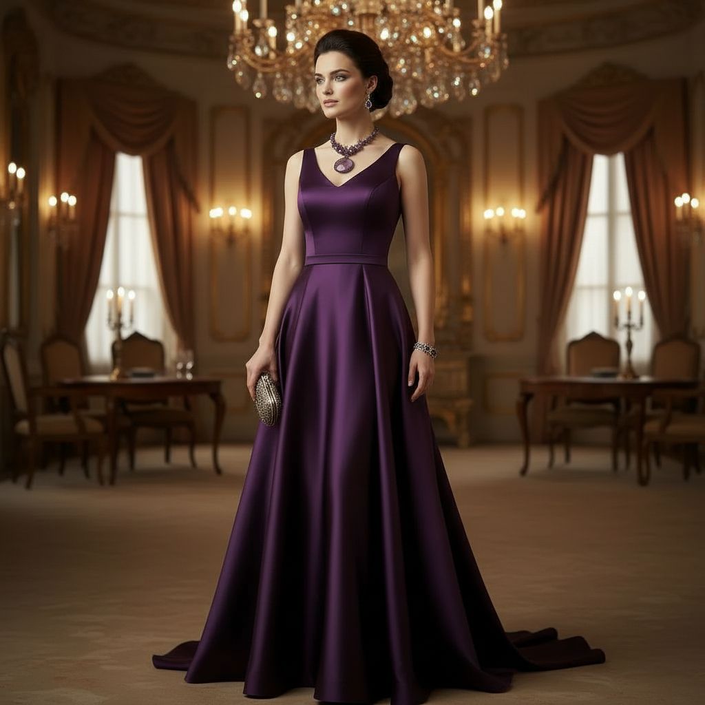 Parure Coeur Violet en Agate - Élégance Luxueuse