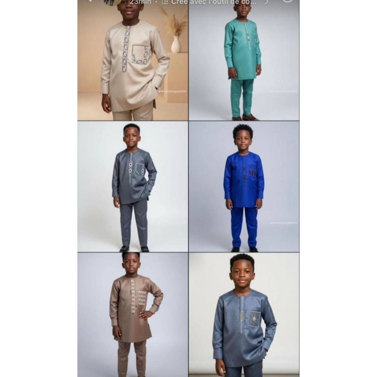 Tunique garçon traditionnelle bleu blanc rouge – tenue élégante cérémonie