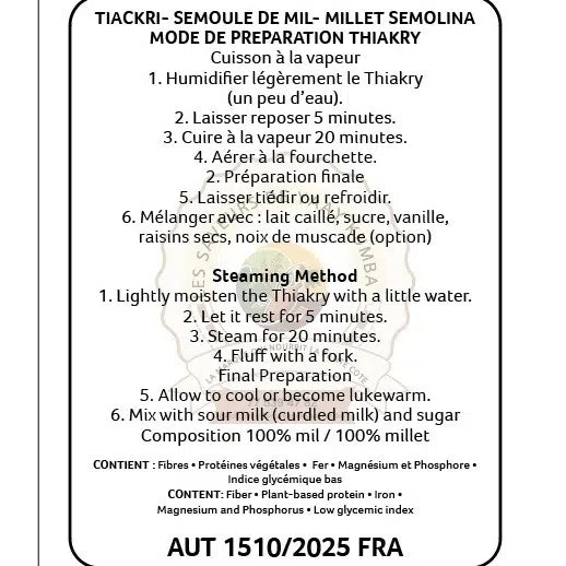 Thiakry Semoule Semolina de mil