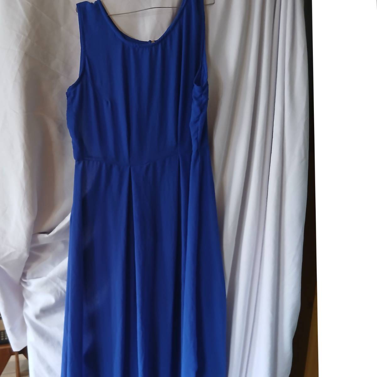 Robe bleu femme élégante avec pagne tissé