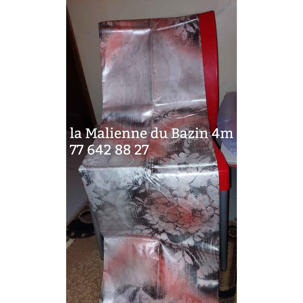 Bazin thioup 4m gris rose, tissu africain élégant pour robe de cérémonie