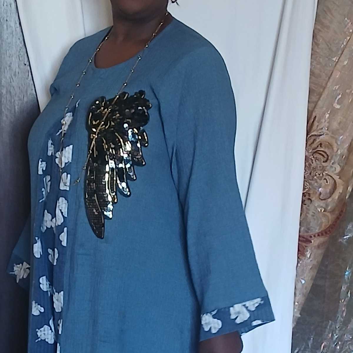 Robe femme avec paillettes élégante – longue bohème chic, soirée ou bureau