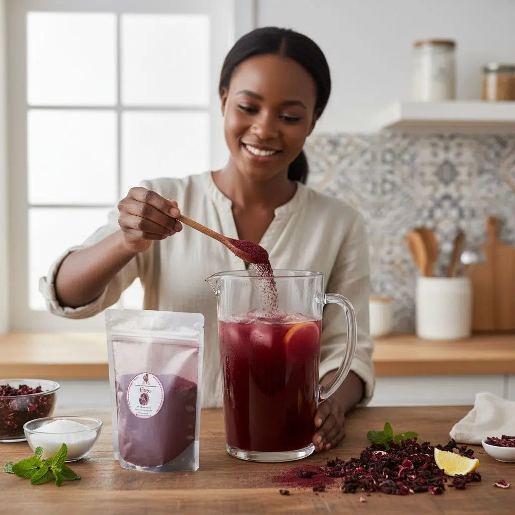 Poudre de bissap Hibiscus séché naturelle