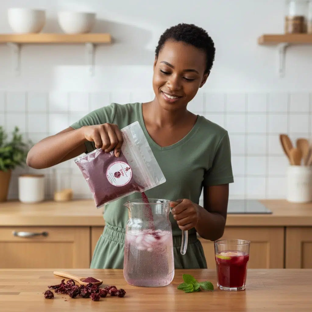 Poudre de bissap Hibiscus séché naturelle