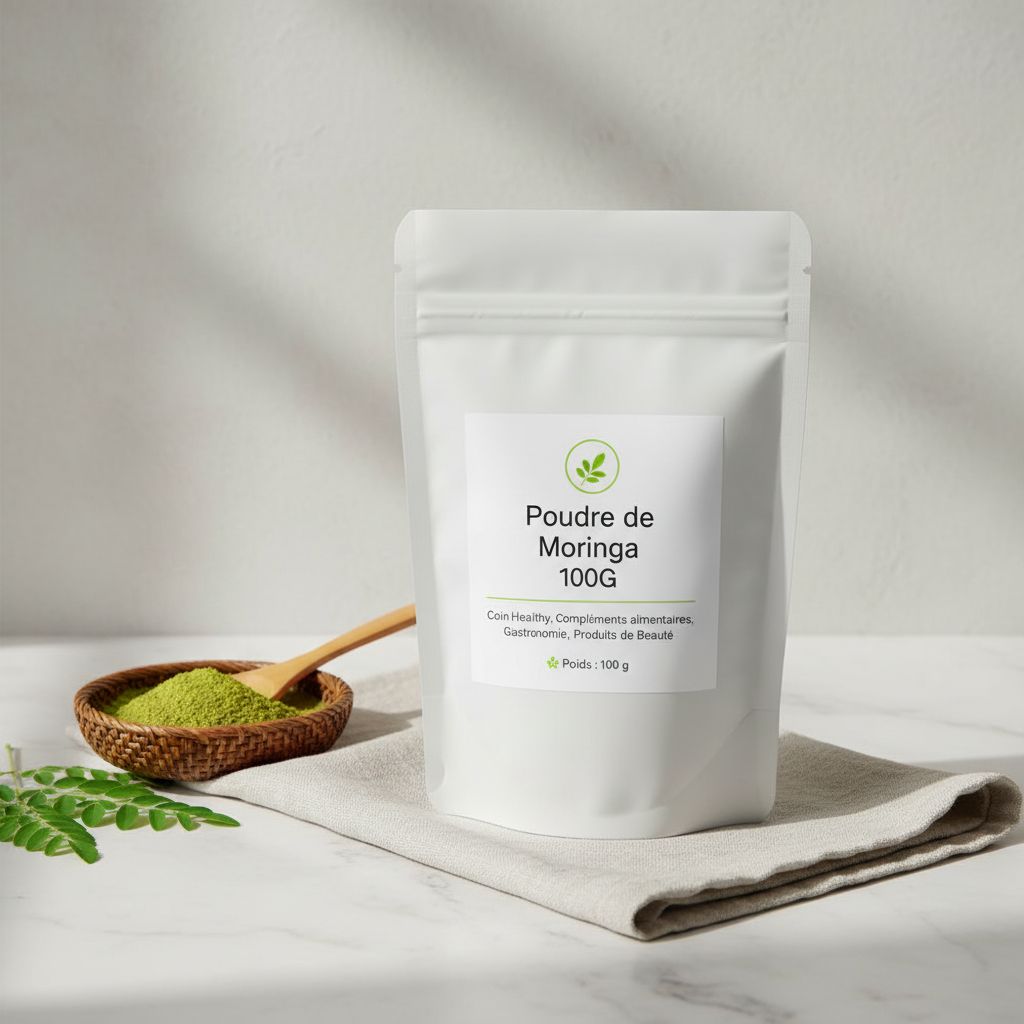 Poudre de moringa bio 100g – Super aliment naturel pour énergie et bien-être