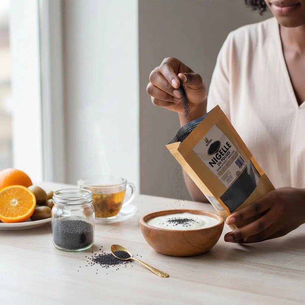 Poudre de nigelle bio 100g – Habba saouda artisanale pour bienfaits santé