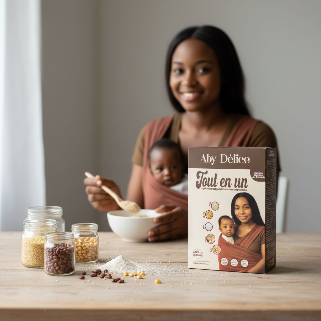 Poudre infantile naturelle Aby Délice au mil, riz, maïs, haricot et baobab