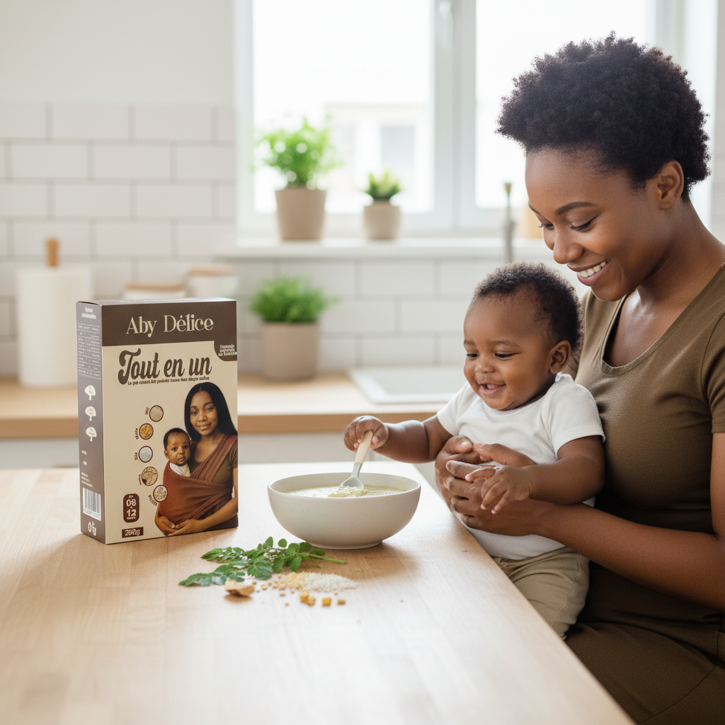Farine Infantile Aby Délice Baobab &amp; Moringa - Nourrissante et Savoureuse