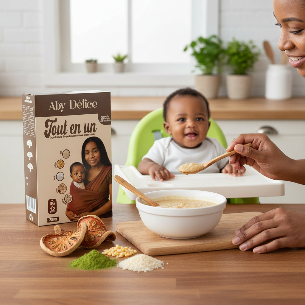 Farine Infantile Aby Délice Baobab &amp; Moringa - Nourrissante et Savoureuse