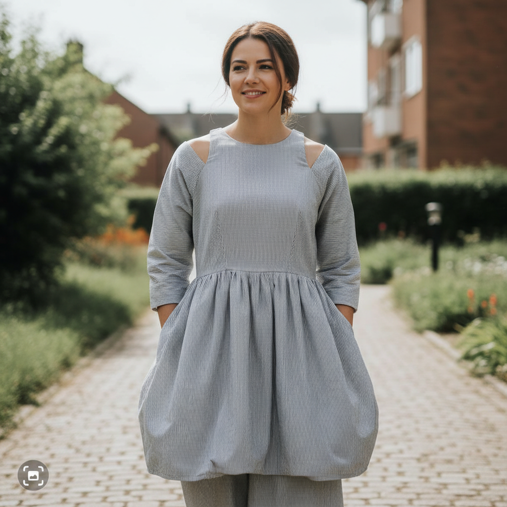 Robe Maxi Femme Gris en Coton - Élégance Effortless