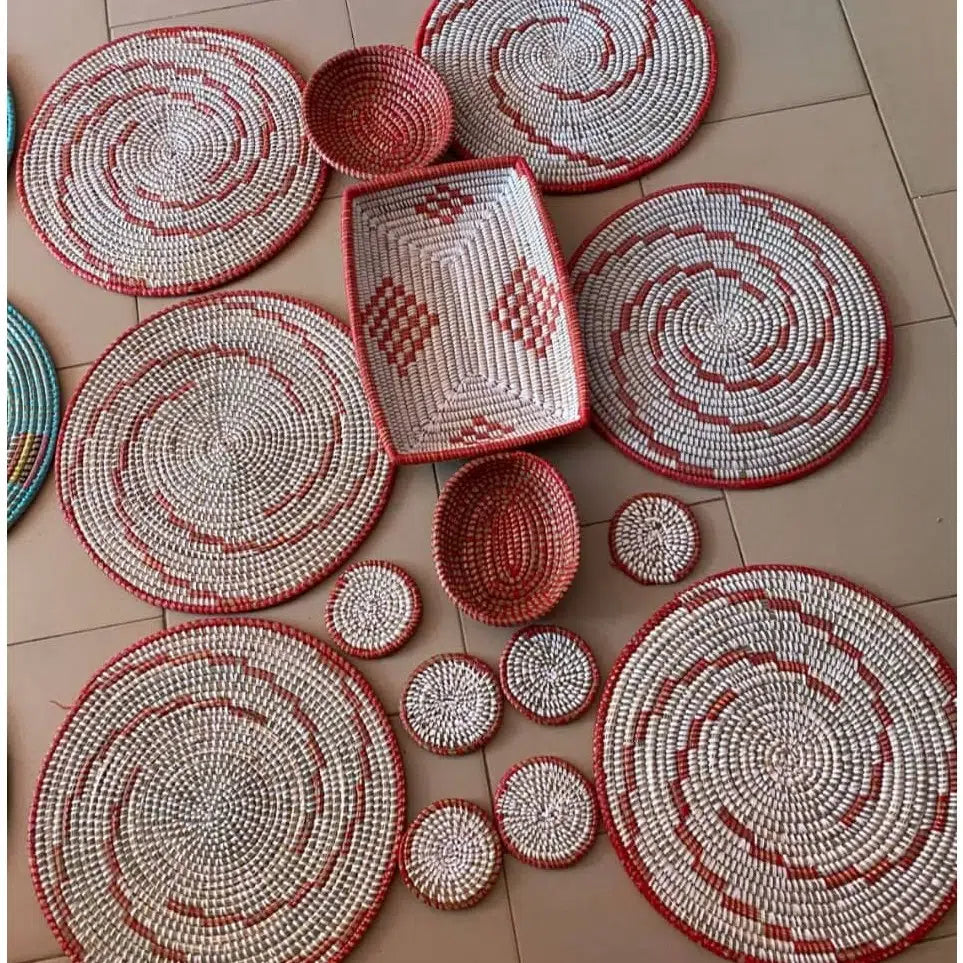 Ensemble table à manger artisanal : set bohème chic en fibres naturelles