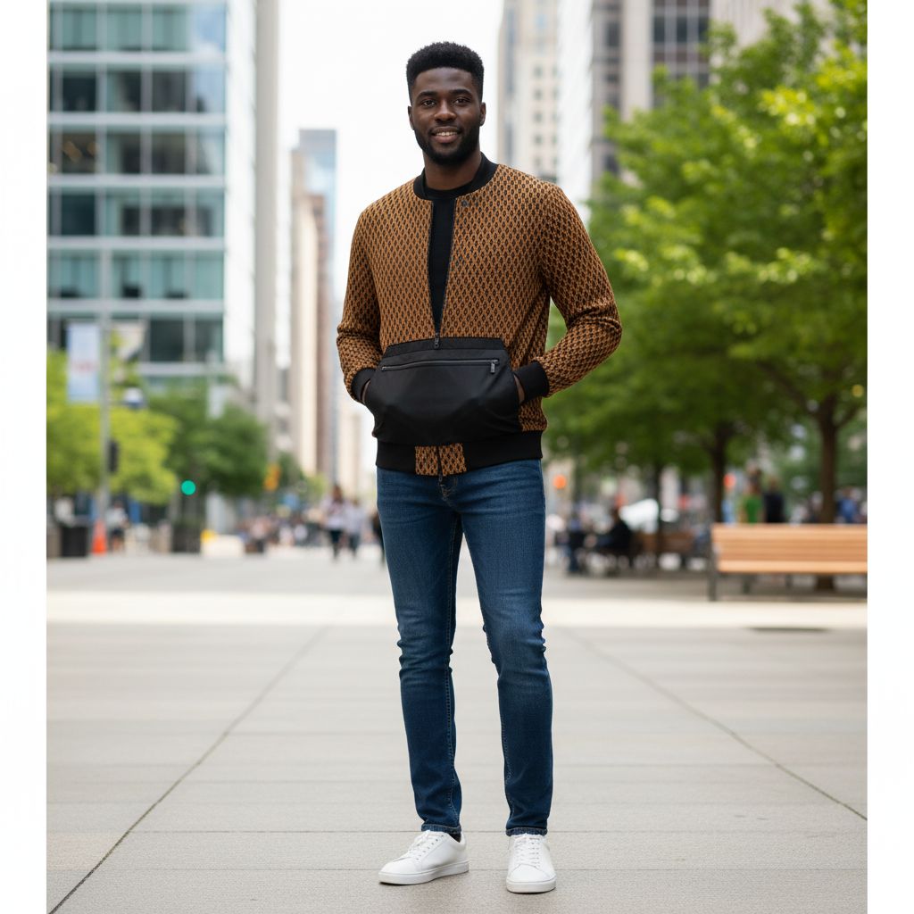 Pull wax homme noir et jaune moutarde, veste zipper grande poche chic