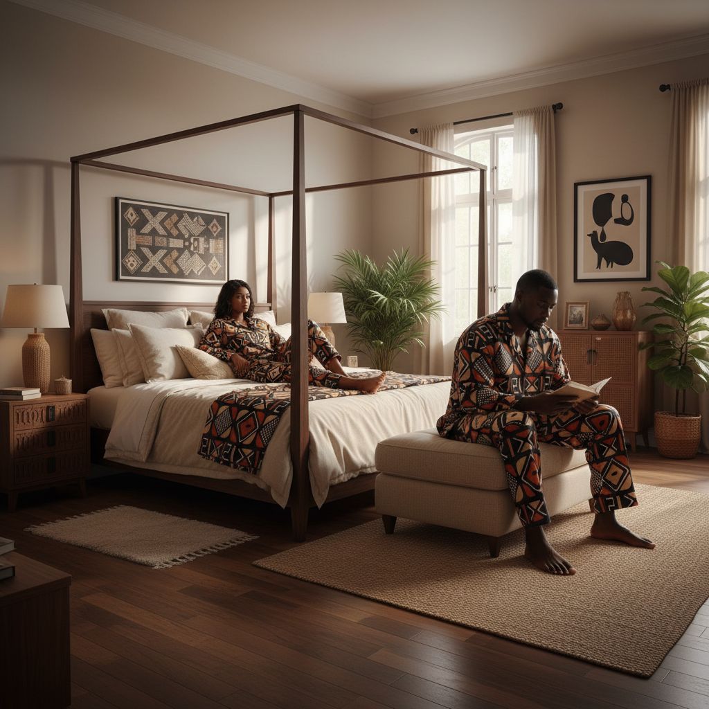 Pyjama en soie wax femme motif bogolan