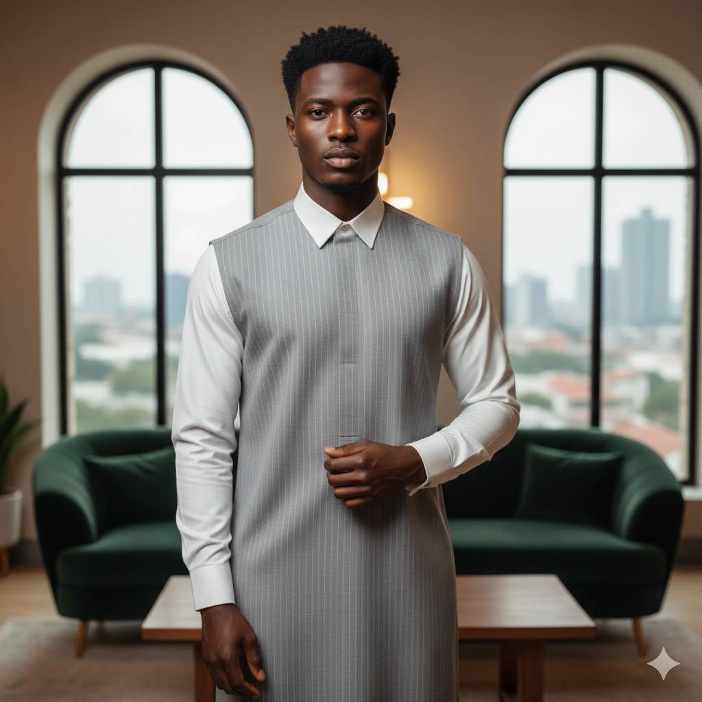 Ensemble homme élégant : costume 3 pièces gris clair chic et moderne
