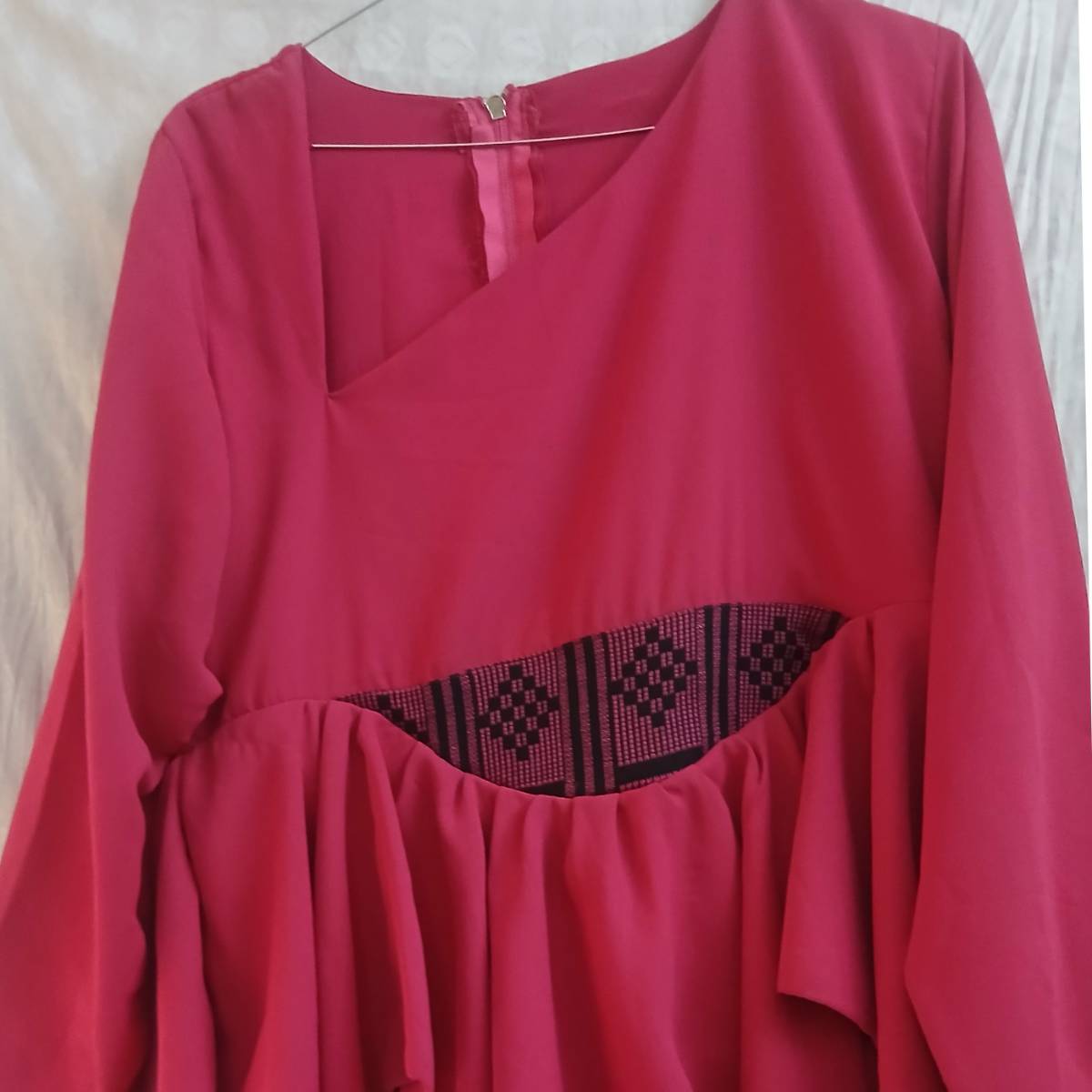 Robe femme en lycra avec pagne tisse a la taille