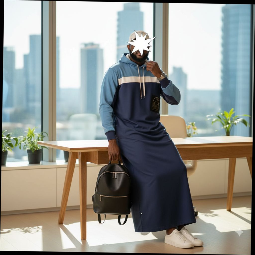 Qamis homme moderne style pull, élégant et confortable, bleu marine ou noir