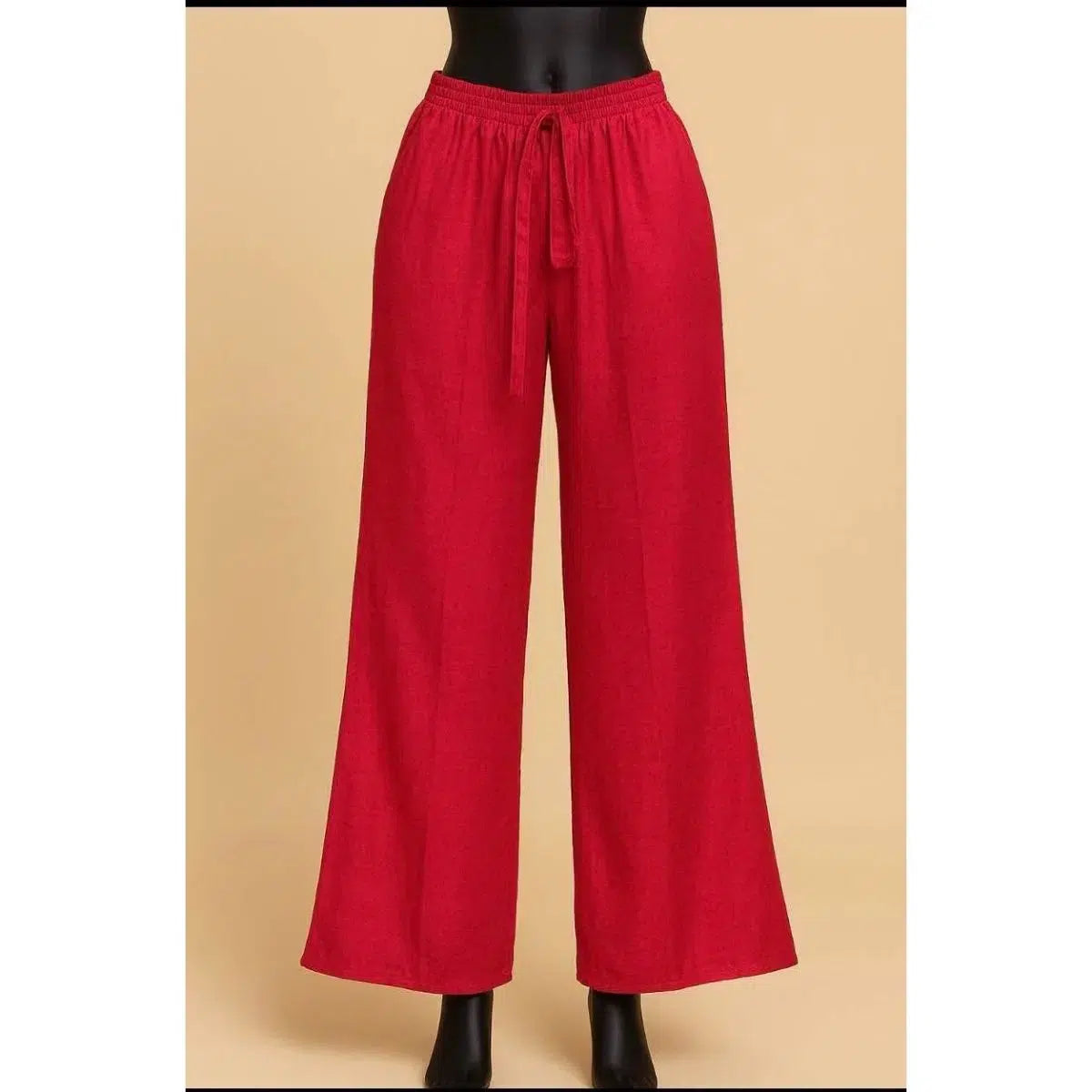 Pantalon large femme lin chic et confortable, taille élastique, coupe ample