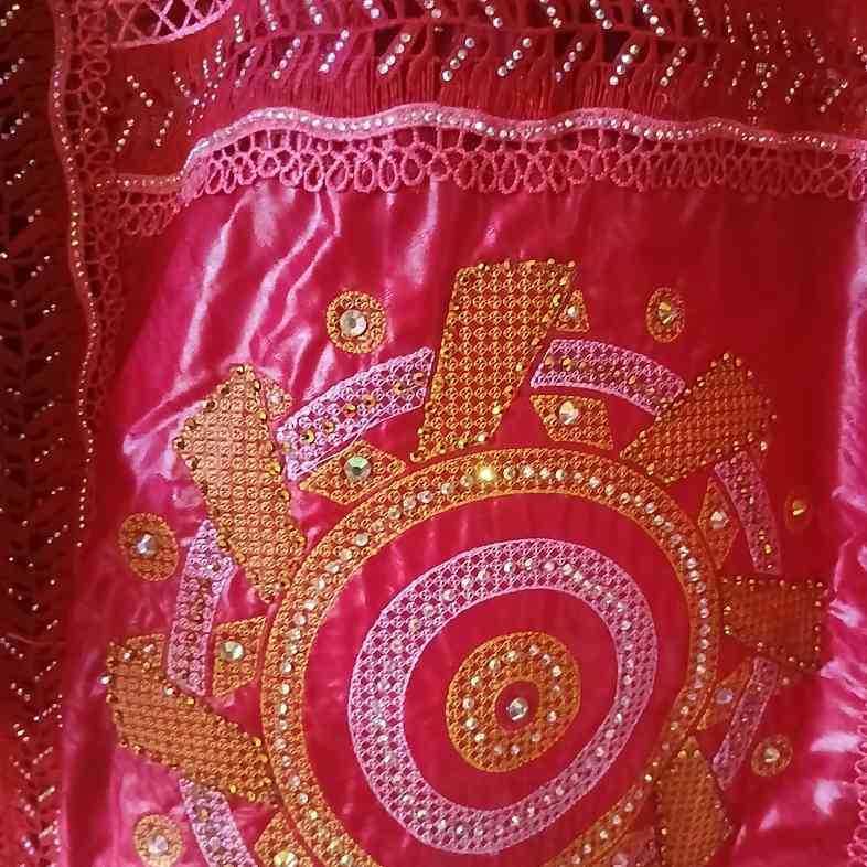 Robe geztner brodée femme rouge et doré, longue élégante cérémonie