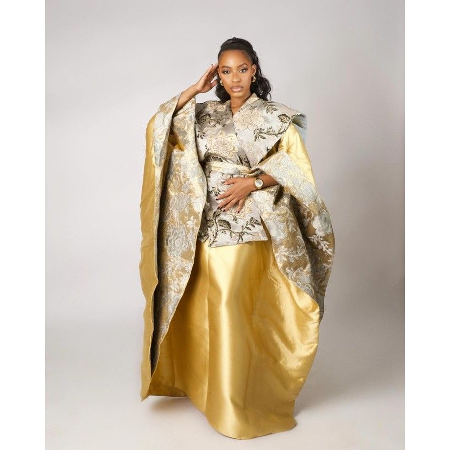 Robe en brocard femme élégante longue, cérémonie ou mariage, bleu ou rose