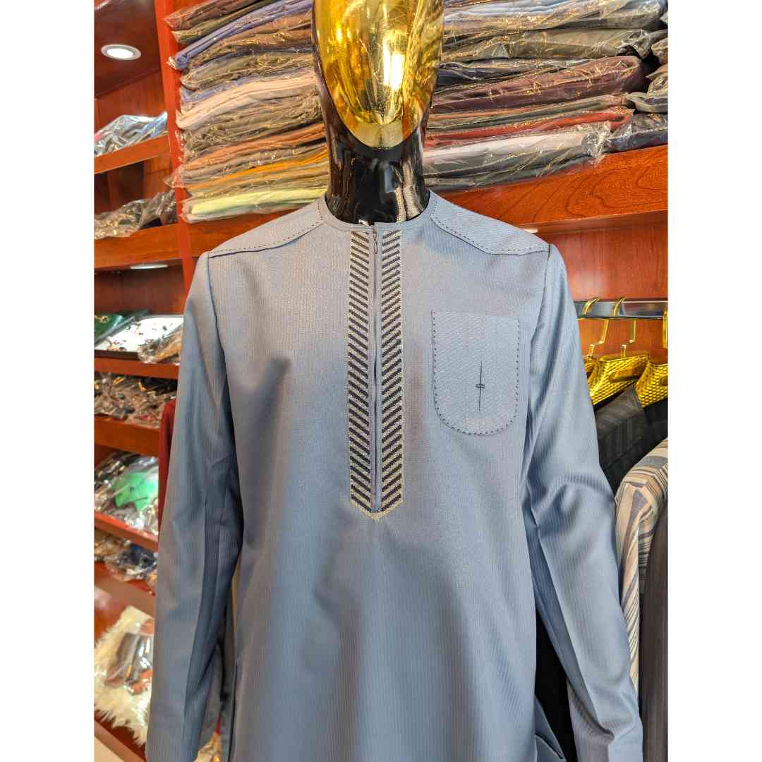 Ensemble homme élégant bleu ciel – Tenue traditionnelle et costume cérémonie