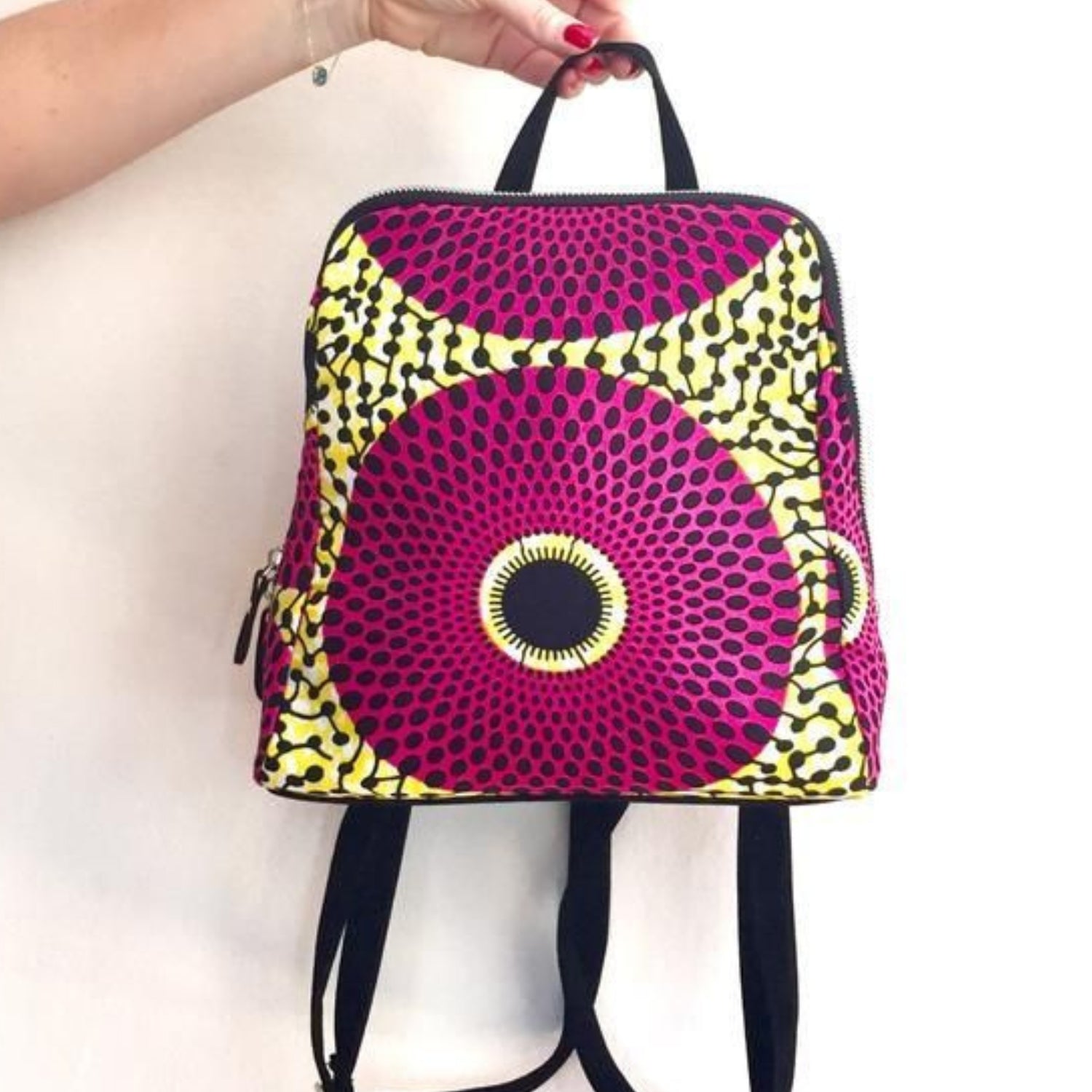 Sac à dos wax africain artisanal femme – Motif ethnique coloré, éco responsable