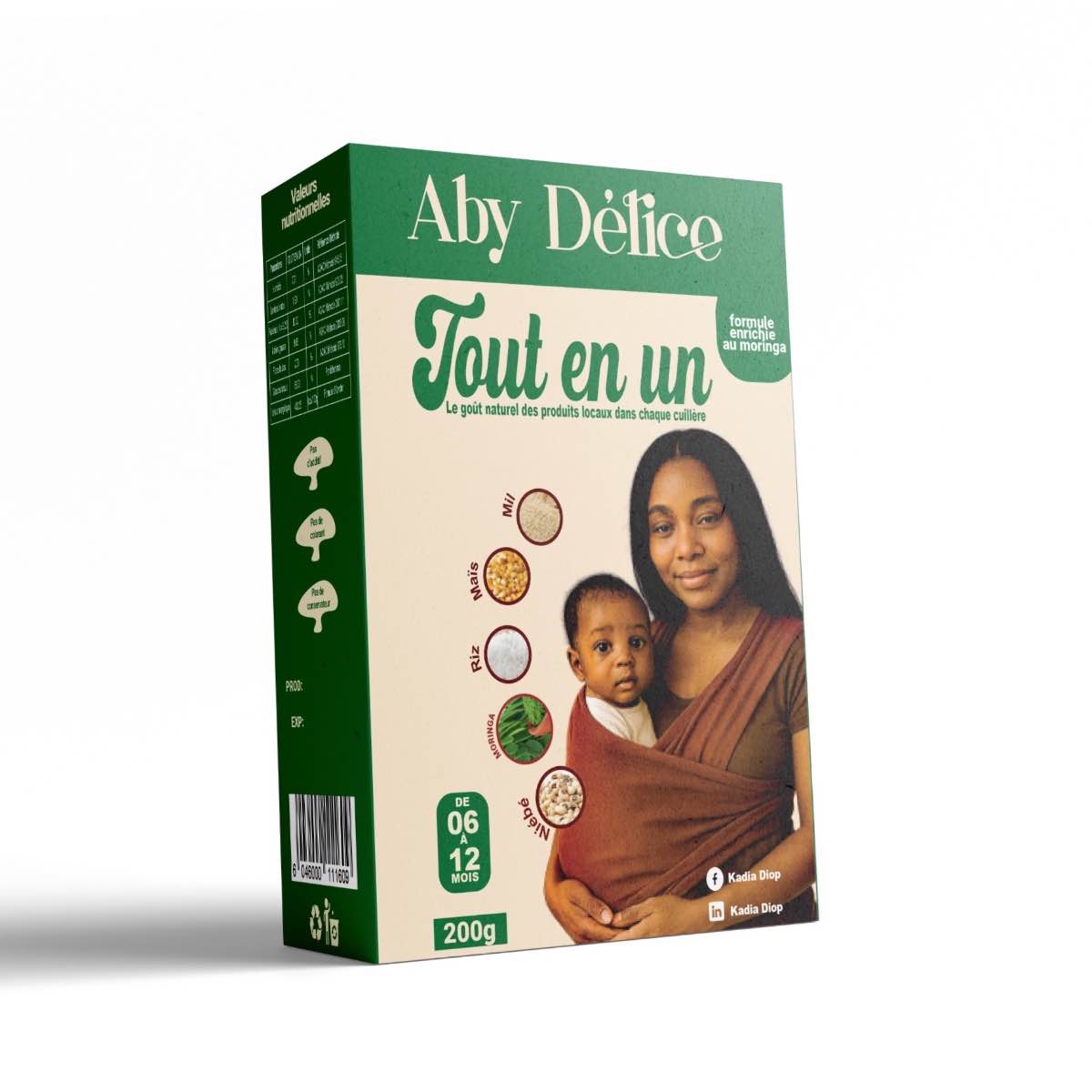 Farine Infantile Aby Délice Baobab &amp; Moringa - Nourrissante et Savoureuse